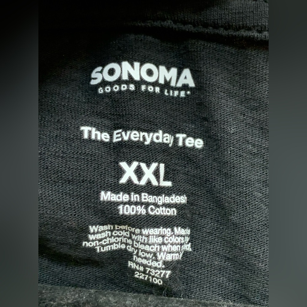 5 for $20 Sonoma The Everyday Tee long sleeve black size XXL - Picture 3 of 4